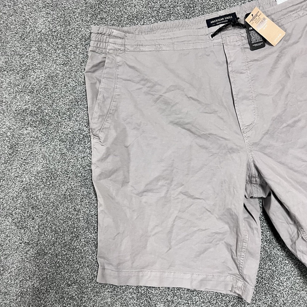 American Eagle Extreme Flex Shorts Mens Gray Drawstring Casual NWT - Picture 2 of 9